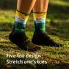 AONIJIE Long Tube Outdoor Five Toe Socks Shock Absorption Moisture Wicking Toe Socks for Trail Running Warking Ride (SnowyMountains + Deserts,Small) view 2