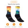 AONIJIE Long Tube Outdoor Five Toe Socks Shock Absorption Moisture Wicking Toe Socks for Trail Running Warking Ride (SnowyMountains + Deserts,Small) view 3
