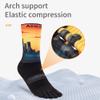 AONIJIE Long Tube Outdoor Five Toe Socks Shock Absorption Moisture Wicking Toe Socks for Trail Running Warking Ride (SnowyMountains + Deserts,Small) view 4