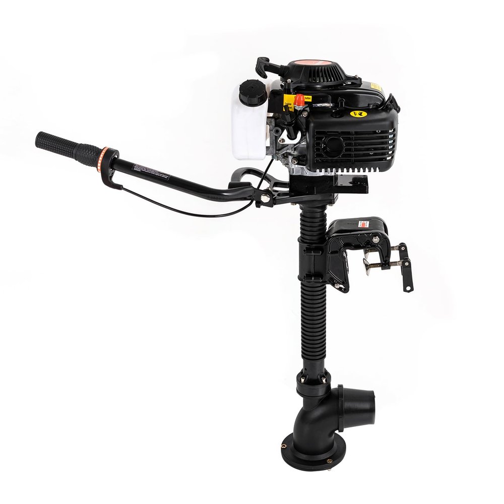 4-Stroke 4HP Outboard Motor, 55CC Heavy Duty Fishing Boat Motor Engine CDI Ignition System Manual Start Tiller Control for Freshwater, Water Sports, Water Tourism, Fishery Production, Water Rescue