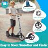 BELEEV V5 Scooters for Kids 6 Years and up, Folding Kick Scooter 2 Wheel for Adults Teens, 4 Adjustable Handlebar, 230mm Big Wheels, Lightweight Sports Commuter Scooter, up to 245lbs(Grey) view 4