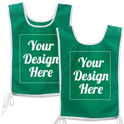TopTie Custom Embroidery Golf Bibs Sports Event Vest with Ties Polyester 2-Tone for Adult Youth-Kelly Green