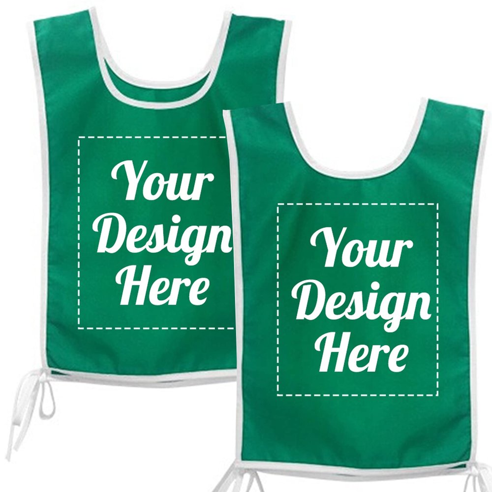 TopTie Custom Embroidery Golf Bibs Sports Event Vest with Ties Polyester 2-Tone for Adult Youth-Kelly Green