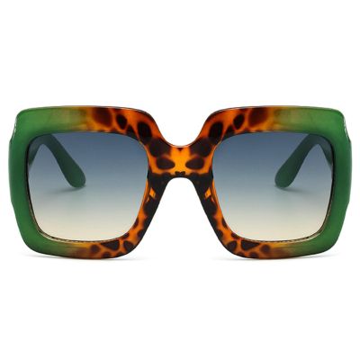 mincl Oversized Square Women Colorful Sunglasses Fashion Gradient Female Shades UV400 Men Outdoor Sun Glasses N45 (green)