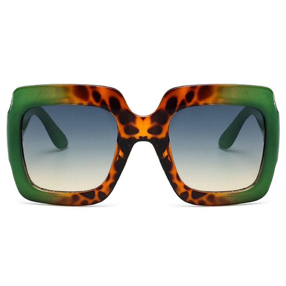 mincl Oversized Square Women Colorful Sunglasses Fashion Gradient Female Shades UV400 Men Outdoor Sun Glasses N45 (green)