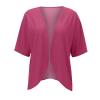 NineFit Basics Peime,3/4 Sleeve Cardigan For Women, Kimono Cardigans For Women,Casual Open Front 3/4 Sleeve Cardigan,Plus Size Lightweight Shawls Ruana Wraps,Large,Hot Pink-1 view 2
