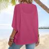 NineFit Basics Peime,3/4 Sleeve Cardigan For Women, Kimono Cardigans For Women,Casual Open Front 3/4 Sleeve Cardigan,Plus Size Lightweight Shawls Ruana Wraps,Large,Hot Pink-1 view 4