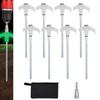 8 Pack Screw in Tent Stakes Heavy Duty,8 Inch Ground Anchors Screw in,Metal Stakes with Hex Head Driver,Camping Tent Accessories.(Luminous White)