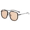 mincl Vintage Double Beam Large Frame Retro Pilot Sunglasses Men Women Champagne Sun Glasses Outdoor Square Shades N45 (Champagne) view 2