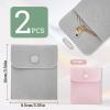 AfitLulu 2PC Velvet Jewelry Pouches, Microfiber Jewelry Storage Bags with Snap Fastener, Travel Jewelry Pouch for Storing Rings, Bracelets, Necklaces, Earrings, Watches (Gray) view 2