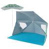 Goplus Convertible Beach Tent for 2-4 People, 2-in-1 Sun Umbrella with Roll-Up Windows, Dual Side Flaps, Groundsheet & Carry Bag, UPF 50+ Beach Shade Shelter for Camping, Picnic & Sports Events view 1
