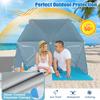 Goplus Convertible Beach Tent for 2-4 People, 2-in-1 Sun Umbrella with Roll-Up Windows, Dual Side Flaps, Groundsheet & Carry Bag, UPF 50+ Beach Shade Shelter for Camping, Picnic & Sports Events view 3
