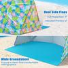 Goplus Convertible Beach Tent for 2-4 People, 2-in-1 Sun Umbrella with Roll-Up Windows, Dual Side Flaps, Groundsheet & Carry Bag, UPF 50+ Beach Shade Shelter for Camping, Picnic & Sports Events view 4