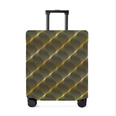 Travel Luggage Cover Spandex Elastic Suitcase Cover for Luggage, Scratch Proof Luggage Cover Protector for Trunk Case 26-28 Inch Luggage, Ombre Retro Ripple Brown