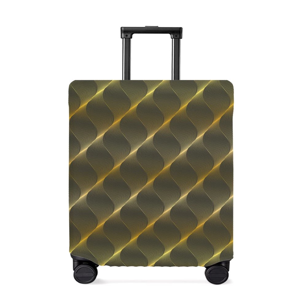 Travel Luggage Cover Spandex Elastic Suitcase Cover for Luggage, Scratch Proof Luggage Cover Protector for Trunk Case 26-28 Inch Luggage, Ombre Retro Ripple Brown