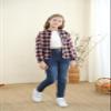 Betusline Girls' Plaid Flannel Shirt, Kids Long Sleeve Button Shirts Tops, F Pink #1, 4-5T= Tag 120 view 2