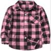 Betusline Girls' Plaid Flannel Shirt, Kids Long Sleeve Button Shirts Tops, F Pink #1, 4-5T= Tag 120 view 4