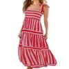 Adoeren Women Stripe Print Sleeveless Maxi Dress Boho Spaghetti Strap Backless Long Flowy Dress Striped Beach Sundress(Peach Pink,L) view 1