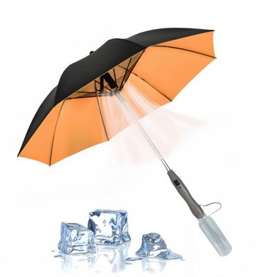 3 in 1 Sun Umbrella with Fan Misting, Uv Blocking 50+ Portable Fan Cooling Umbrella for Fishing, Golfing, Outdoor Beach, USB Rechargeable, Comes with Water Bottle Attach for the Mister
