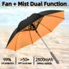 3 in 1 Sun Umbrella with Fan Misting, Uv Blocking 50+ Portable Fan Cooling Umbrella for Fishing, Golfing, Outdoor Beach, USB Rechargeable, Comes with Water Bottle Attach for the Mister view 3