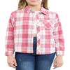 Betusline Girls' Plaid Flannel Shirt, Kids Long Sleeve Button Shirts Tops, F Pink #5, 18-24 Months= Tag 90 view 1