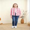 Betusline Girls' Plaid Flannel Shirt, Kids Long Sleeve Button Shirts Tops, F Pink #5, 18-24 Months= Tag 90 view 2