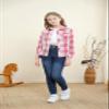 Betusline Girls' Plaid Flannel Shirt, Kids Long Sleeve Button Shirts Tops, F Pink #5, 18-24 Months= Tag 90 view 3