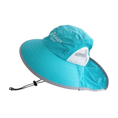 XANHOY Kids Neck Flap Fisherman Hat Neck Flap Versatile Hat for Spring Breathable Hat Bucket Hat Casual Sport, lake blue, 6 1/8-6 5/8, Lake Blue, 6 1/8-6 5/8