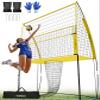 Volleyball Training Net System,7 Adjustable Heights Practice Equipment Net Station,Improve Volleyball Serve&Spike Skills with Ball Return, Portable &Easy Setup for Backyard Individual &Team Practice view 1