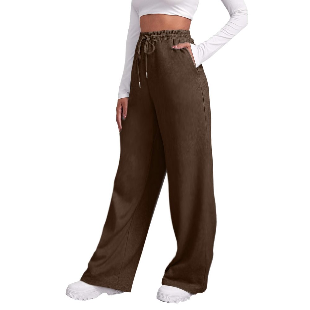 Womens Wide Leg Sweatpants Casual High Waist Baggy Sweatpants Boyfriend Fleece Jogger Pants with Pockets Trousers