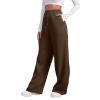 Womens Wide Leg Sweatpants Casual High Waist Baggy Sweatpants Boyfriend Fleece Jogger Pants with Pockets Trousers view 1