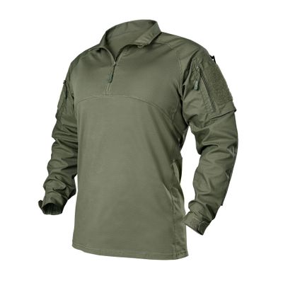 IDOGEAR Mens Tactical Military Shirts 1/4 Zip Combat BDU Shirts Camo Long Sleeve with Pockets for Outdoor Airsoft Paintball(Ranger Green,XX-Large)