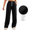 Wide Leg Sweatpants Women Casual High Waist Fleece Sweatpants Boyfriend Jogger Pants with Pockets Palazzo Trousers view 2