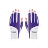 Scott Edward 1 Pair Open-Finger Women's Golf Gloves 2 Pack Left Right Hand Lady Fingerless Golf Gloves PU and Microfiber Breathable Mesh Fabric Cool and Comfortable (Purple,18) view 1