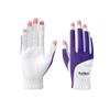 Scott Edward 1 Pair Open-Finger Women's Golf Gloves 2 Pack Left Right Hand Lady Fingerless Golf Gloves PU and Microfiber Breathable Mesh Fabric Cool and Comfortable (Purple,18) view 4