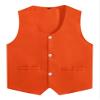 easyforever Women Men Button Vest Volunteer Activity Vest Unisex Waiter Waistcoat Bartender Work Uniform Clerk Workwear Orange Large view 1