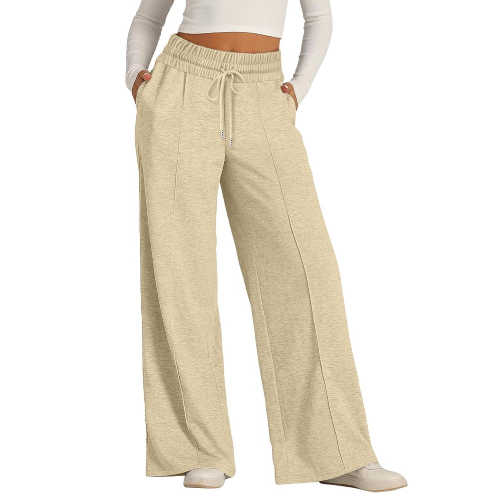 Wide Leg Sweatpants Women High Waist Baggy Sweatpants Boyfriend Fleece Jogger Pants with Pockets Palazzo Trousers