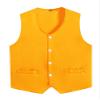 easyforever Women Men Button Vest Volunteer Activity Vest Unisex Waiter Waistcoat Bartender Work Uniform Clerk Workwear Yellow Large view 1