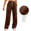Wide Leg Sweatpants Women Casual High Waist Fleece Sweatpants Boyfriend Jogger Pants with Pockets Palazzo Trousers view 2