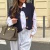 Hixiaohe Womens Crochet Chunky Knit Top Sleeveless Button Down Crop Tops Trendy Cardigan Sweater Vest for Women with Pockets(Navy,L) view 2