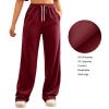 Wide Leg Sweatpants Women Casual High Waist Fleece Sweatpants Boyfriend Jogger Pants with Pockets Palazzo Trousers view 2