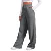 Womens Wide Leg Sweatpants Casual High Waist Baggy Sweatpants Boyfriend Fleece Jogger Pants with Pockets Trousers view 1