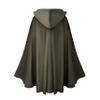 LUMEN NATURALE Renaissance Hooded Green Cloak Medieval Velvet Cape with Hood Men Women Capelet for Hobbit Halloween Costume view 2