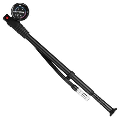 HXBER Shock Pump High Pressure 300 PSI Air Pump Presta Schrader Valve Mountain Road Bike Pump with Gauge for Front Fork and Rear Bicycle Suspension Air Shocks, Black