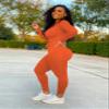 Nimsruc 2 Piece Outfits For Women Sweatsuits Sets Hooded Tracksuit Long Sleeve Pullover Jogger Sweat Pants Set Orange L view 2
