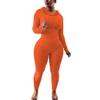 Nimsruc 2 Piece Outfits For Women Sweatsuits Sets Hooded Tracksuit Long Sleeve Pullover Jogger Sweat Pants Set Orange L view 4
