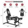FAGUS H Leg Extension and Leg Curl Machine, Seated Leg Extension and Lying Leg Curl Machine for Home Gym, Leg Press Exercise Bench with Plate Loaded for Waist, Thigh, Home Gym Weight Machine, Black view 2