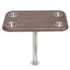 Black Walnut Pontoon Boat Table Top & Post - No-Wobble Pontoon Table with Flush Mount Anchor & Stabilizing Floor Plate - Easy-to-Install, Compact Design with Modular Accessory Mount - in 6 Colors view 1