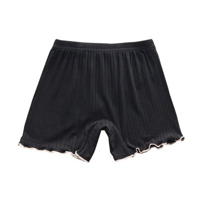 Little Girls Under Dress Shorts Toddler Kids Ruffle Bik Shorts Cotton Basic Cartwheel Shorts Solid (Black, 2-3 Years)