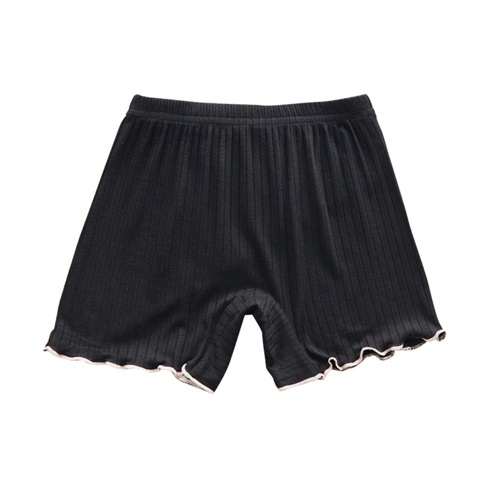 Little Girls Under Dress Shorts Toddler Kids Ruffle Bik Shorts Cotton Basic Cartwheel Shorts Solid (Black, 2-3 Years)
